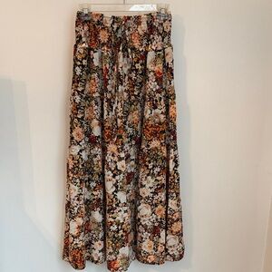 Elegant Floral Print Maxi Skirt